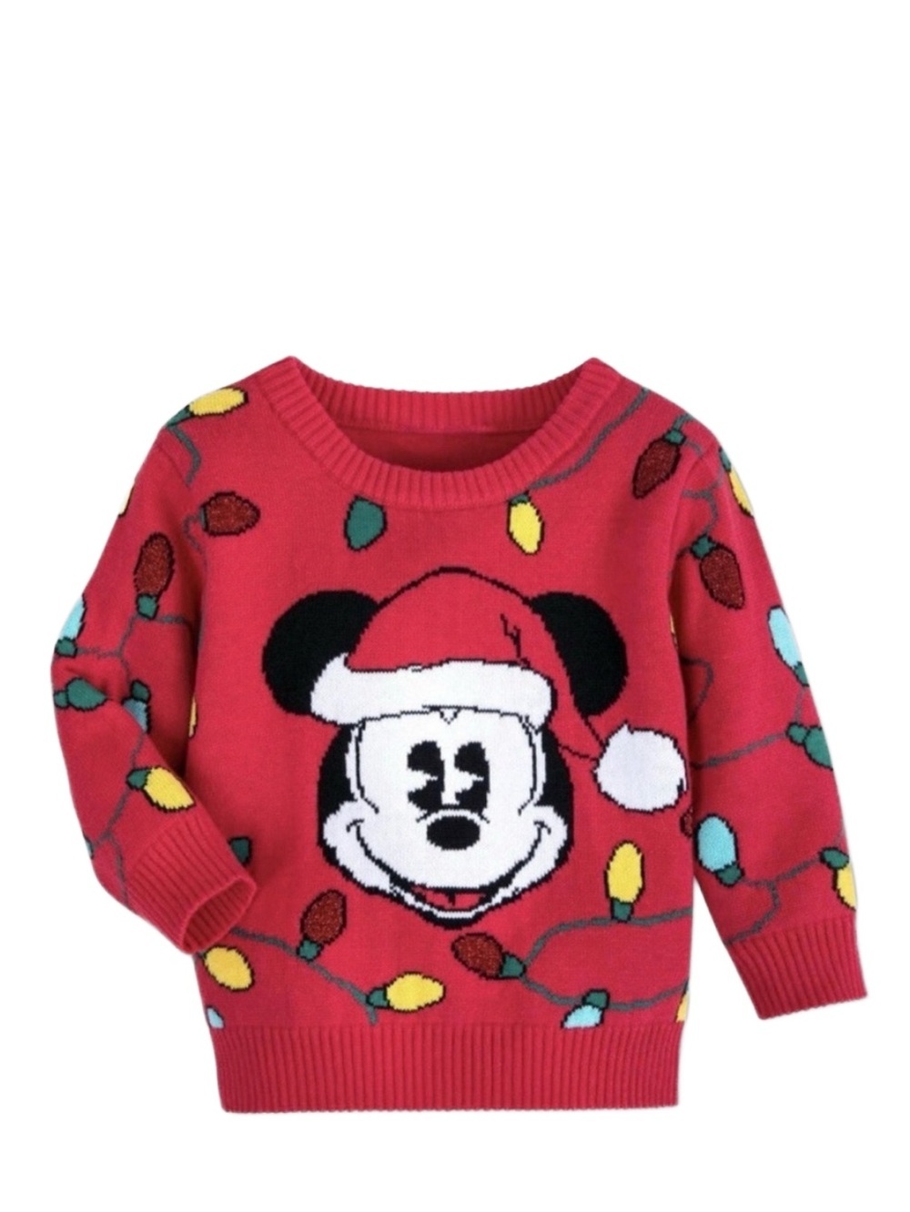 DISNEY MICKEY MOUSE & FRIENDS HOLIDAY SWEATER - RED SIZE 6-9 MONTHS (NEW) A2